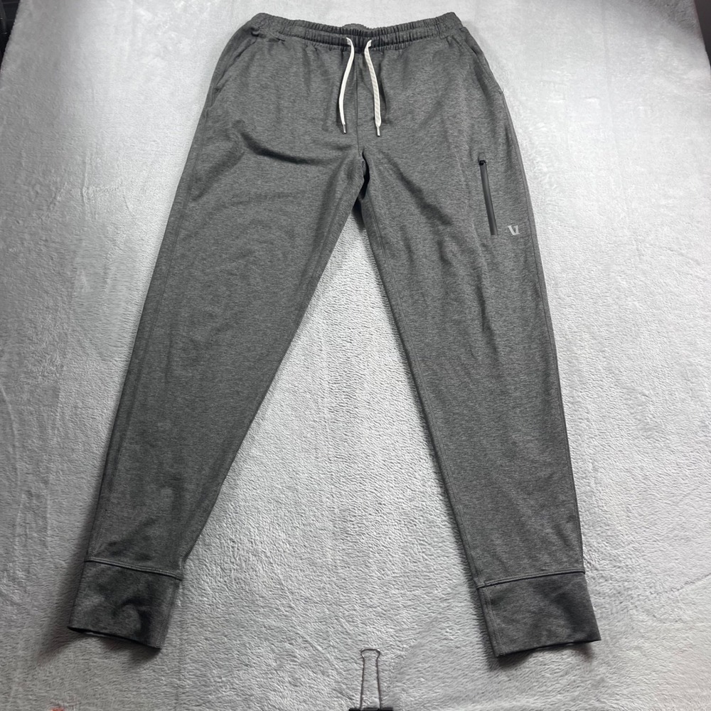 Vuori Mens Sunday Performance Jogger Grey Heather Tapered Athletic Pants L